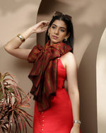 Load image into Gallery viewer, Gridline Wool-Zari Stole